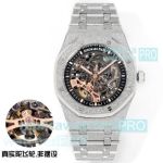 OMF Swiss clone Audemars Piguet Royal Oak Offshore Frosted Gold Skeleton Watch 
